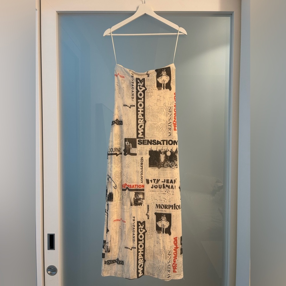 With Jean Iconic Newspaper Strapless Dress